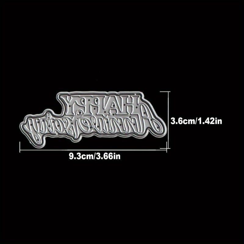 LZBRDY Happy Anniversary Die-Cuts, Carbon Steel Metal Cutting Dies for DIY Scrapbooking & Card Making, DIY Craft Die-Cuts for Anniversary Albums & Greeting Cards - Image 2